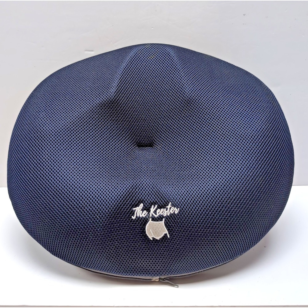 The Keester Alignment Seat Cushion Navy Memory Foam Coccyx Tailbone Relief Used